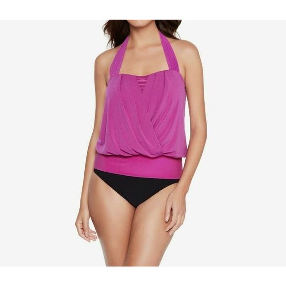 NEW Magicsuit SZ 12 Drape Debbie Underwire Tankini Top Underwire Hibiscus - Picture 1 of 5
